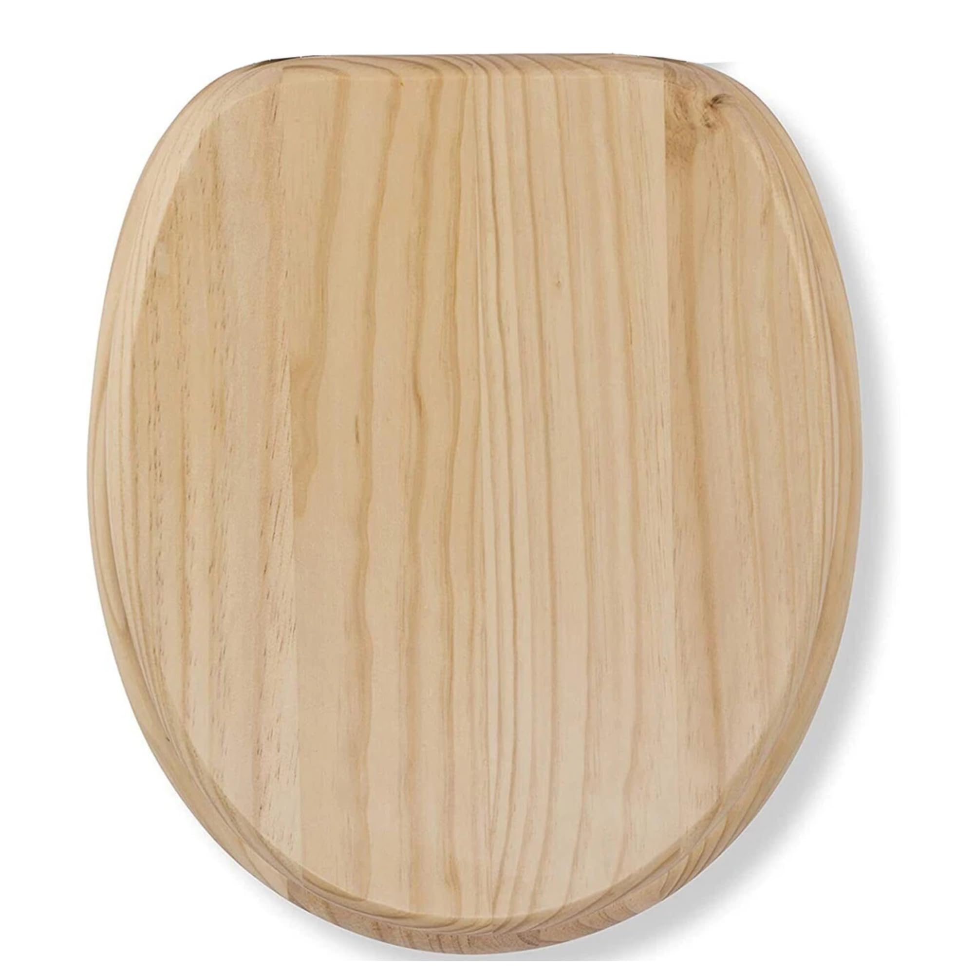 18" Universal MDF WC Toilet Seat – Easy Fit with Strong Zinc Alloy Hinges, Smooth Wipe Surface – Fits All Water Closets (Pine)