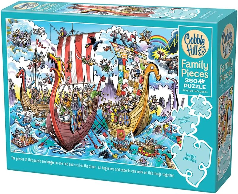 Cobble Hill Family Piece's 350 Puzzle - Viking Voyage - Sample Poster Included