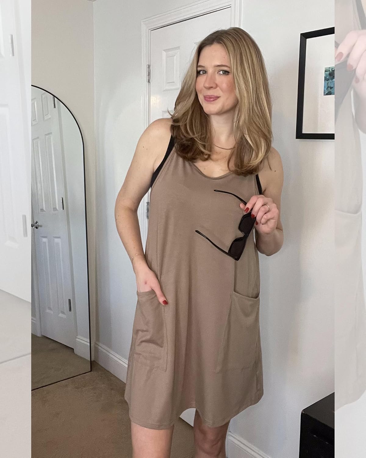 AUSELILY Womens Summer Dress 2026 Sleeveless Casual Mini Dress Spaghetti Strap Short Dresses with Pockets