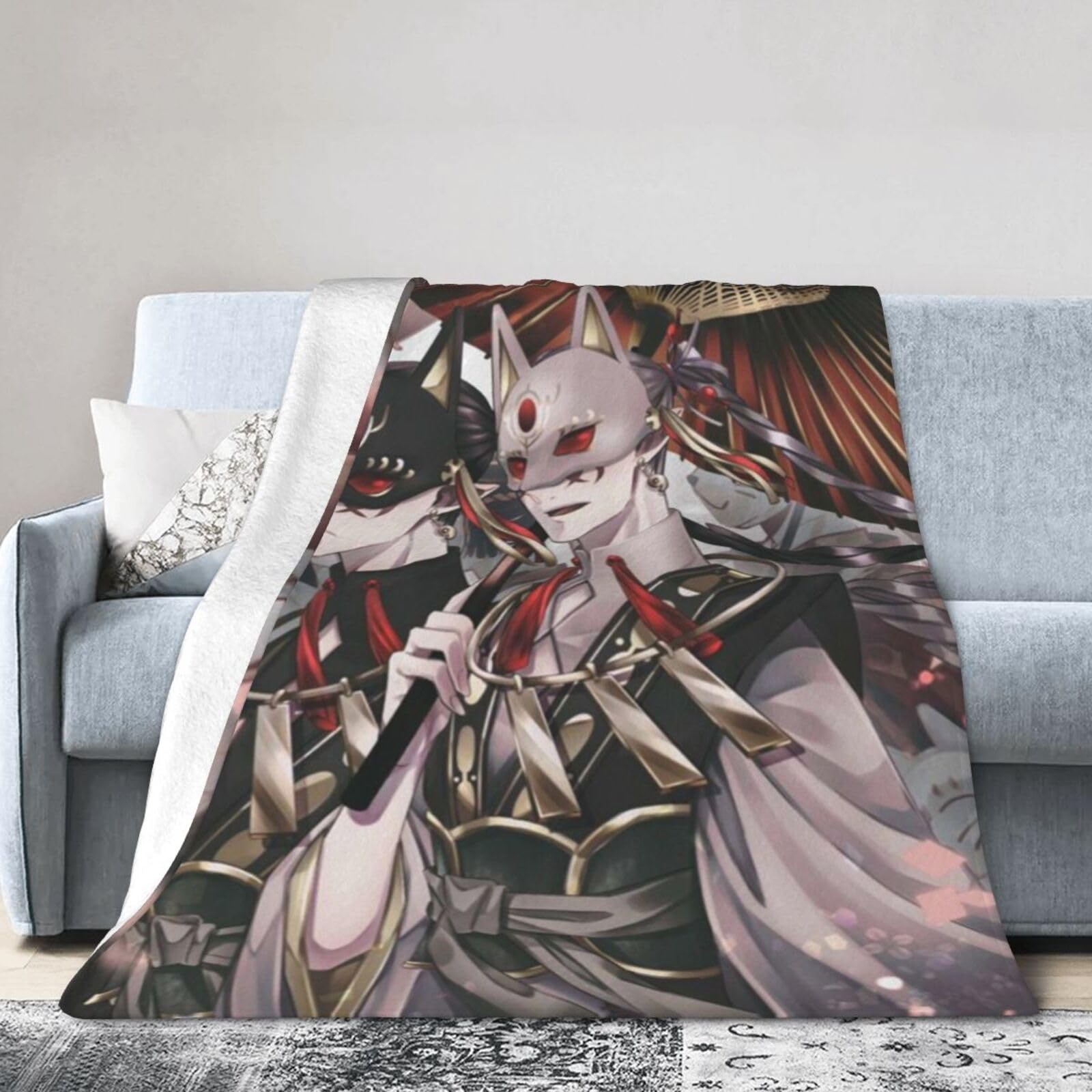 第五人格　もこもこブランケット Amazon｜多機能 フランネル 毛布 第五人格 白黒無常 (2) 秋用 冬用