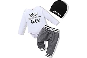 Newborn Infant Baby Boy Clothes Fall Winter Outfits New to the Crew...