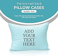 Vista 2 de Fundas de almohada personalizadas para niños pequeños de 13 x 18 pulgadas, funda de almohada de microfibra cepillada súper suave y acogedora