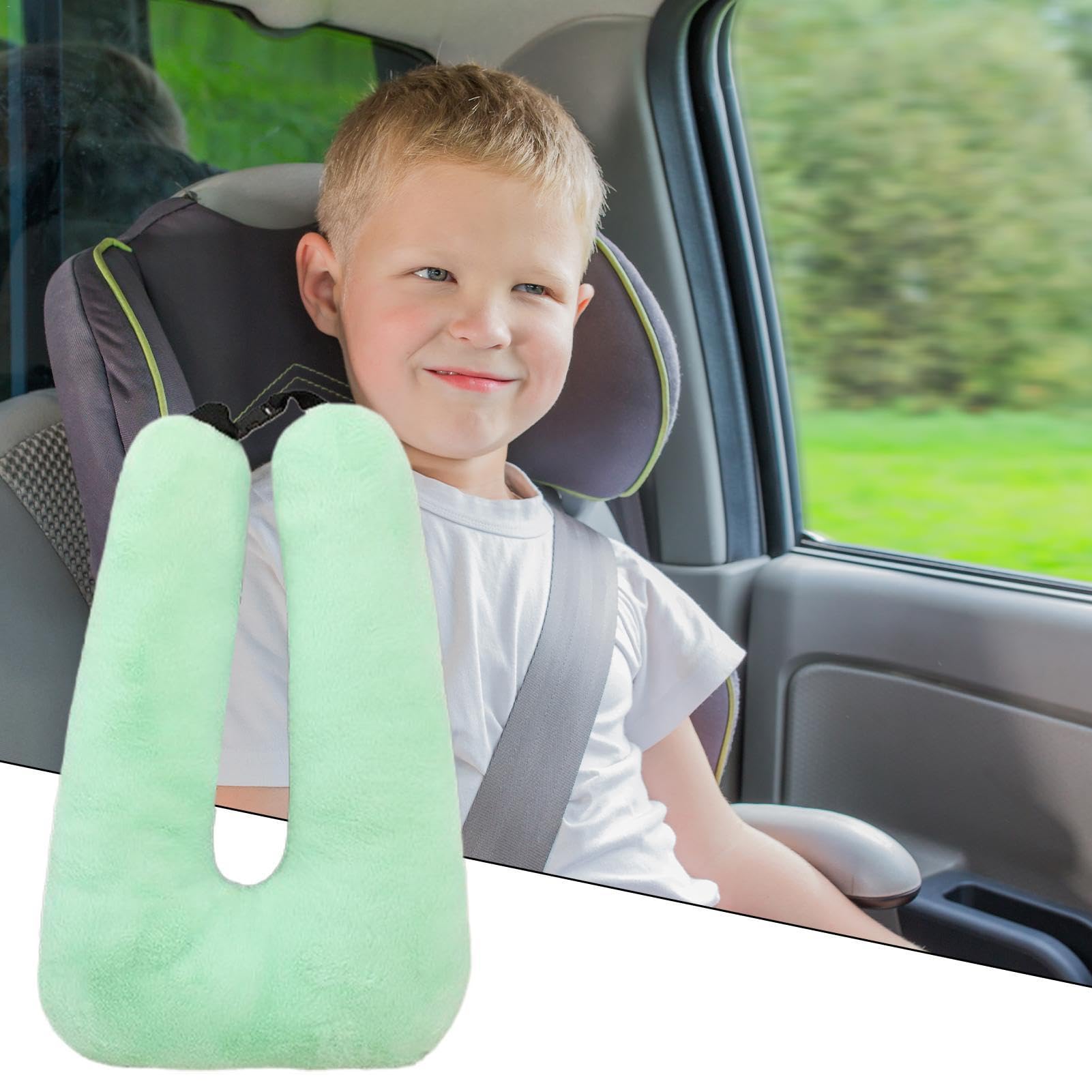 Cuscino da viaggio per bambini, morbido cuscino per dormire a forma di U, per adulti, leggero, rimovibile, per dormire, collo, poggiatesta e cintura di sicurezza, strumento per adulti e bambini | Cuscini Da Viaggio Ergonomici Supporto Collo E Corpo Poggia