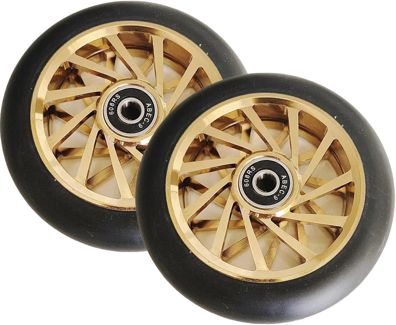100mm 110mm Speed Inline Skate Wheels Perfect for Outdoor Speed Skating High-Density and Durable Set of 2 (Black,110mm)