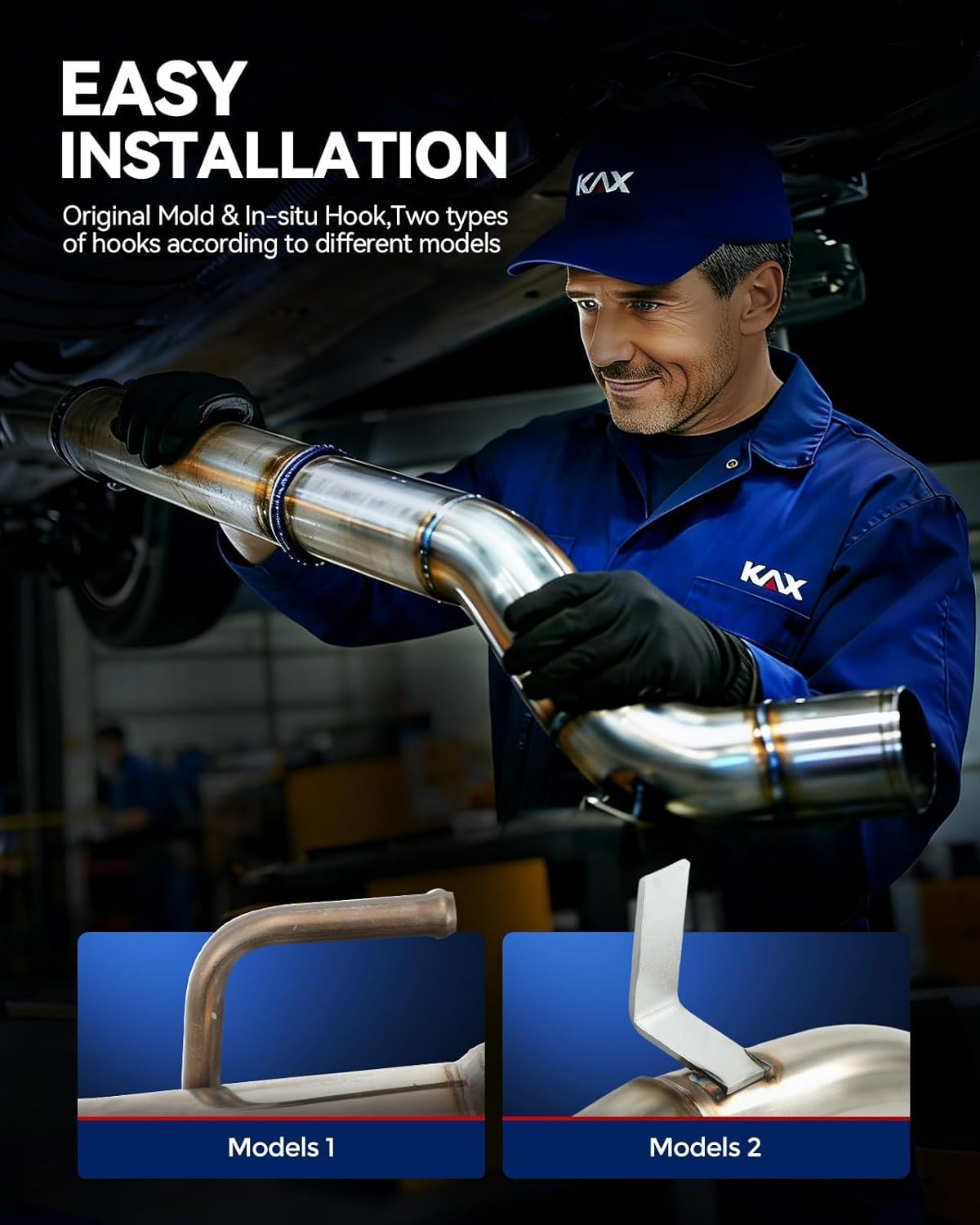 KAX Stainless Steel Cat Back Exhaust System Replacement for 1996-2004 Ford Mustang V8 4.6L