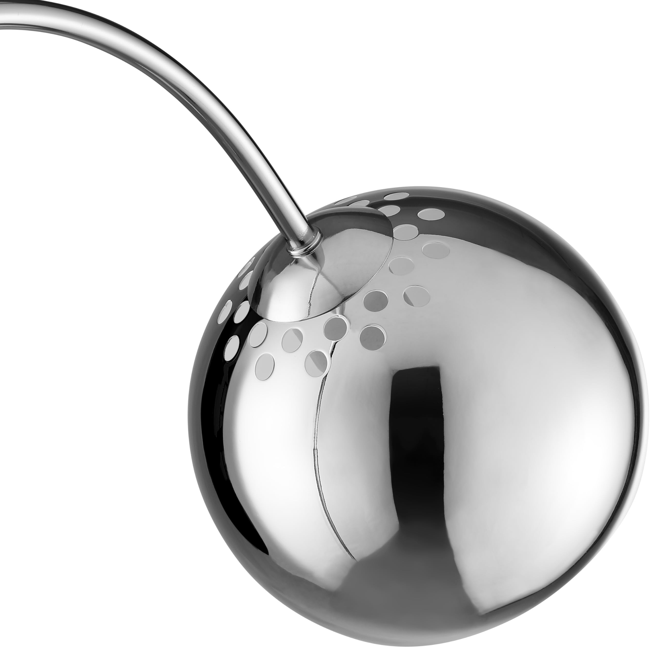 Lampada da terra curva brillante Helen, attacco E27, altezza 170 cm, larghezza 23 cm, profondità 51 cm, braccio curvo, metallo, colore cromo, ideale per soggiorno, angolo lettura, design moderno ed