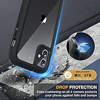 Vista 3 de Miracase Glass Series - Funda para iPhone 11 de 6.1 pulgadas, funda resistente de cuerpo completo mejorado con protector de pantalla de vidrio Negro