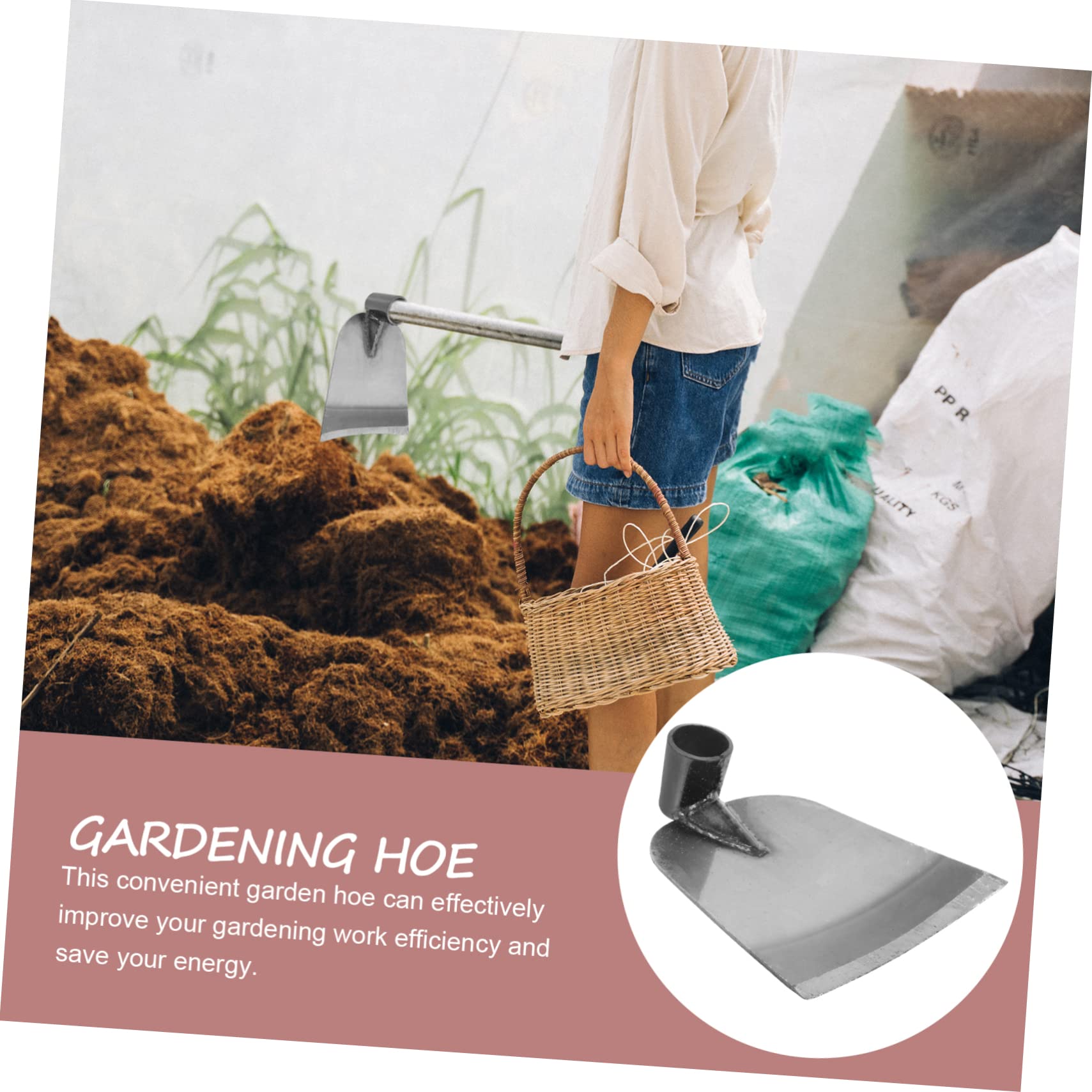 Happyyami Attrezzo da Giardinaggio in Acciaio Inox, Robusto, per Scavare | Testa in Acciaio Inossidabile, Trapianto Bonsai, Pratico per Uso Domestico e Lavori di Dissodamento