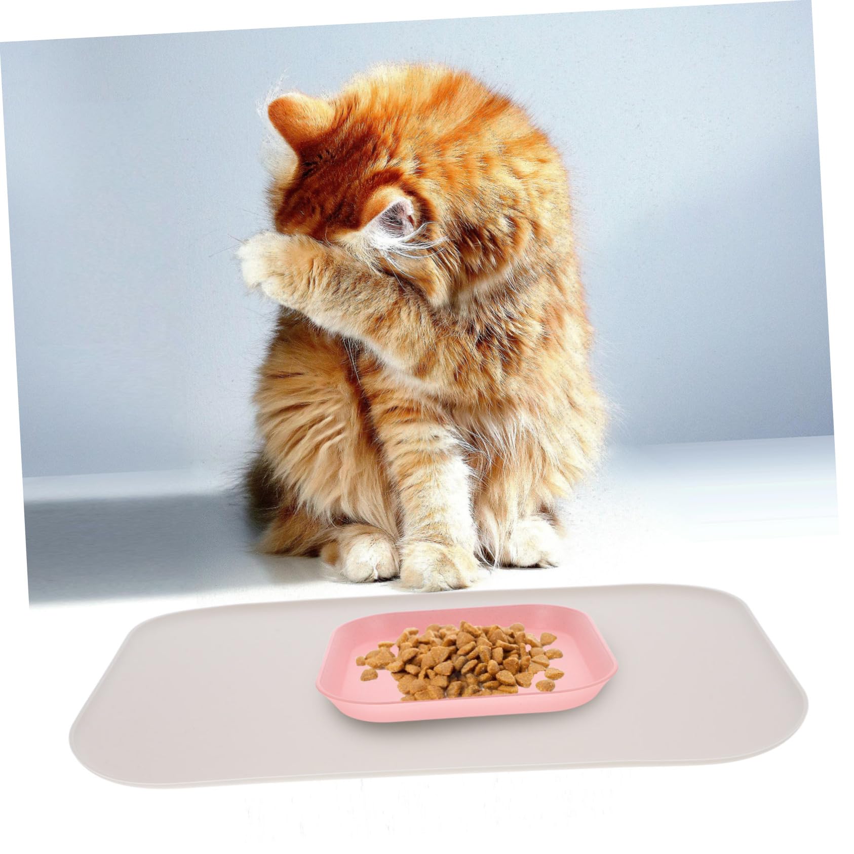Happyyami 4stücke Silicone Pet Feeding Mat Mit Erhöhtem Rand wasserdichte Futtermatte Für Hunde Und Katzen rutschfest Leicht Zum Schutz des Bodens Beim Füttern Bietet Komfort Und