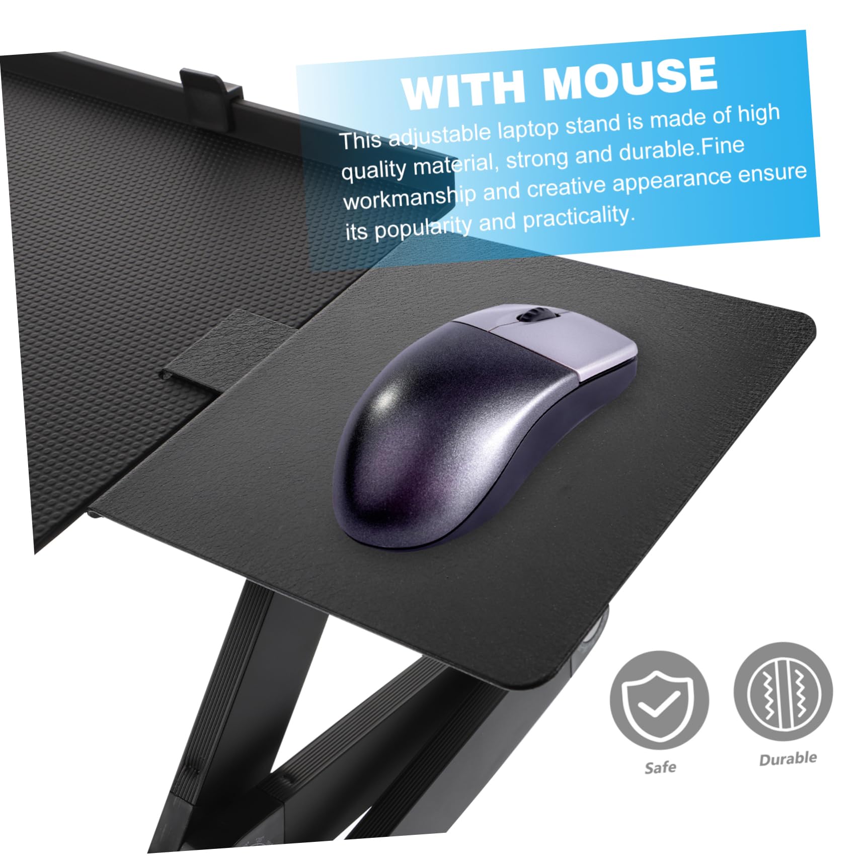 Artibetter Supporto per Laptop Regolabile in Lega di Alluminio Nero | Poggia Laptop Pieghevole Dissipazione del Calore, per Vacanze Estive, Viewing Photos e Watching Videos