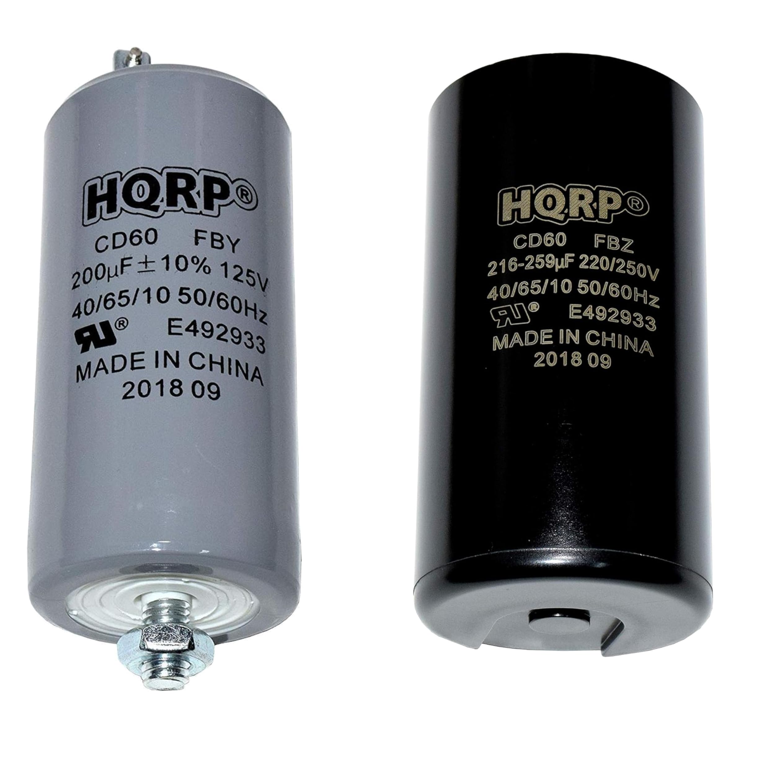 Amazon.com: HQRP Bundle 200uF 125V Start Capacitor Plus 216-259uF