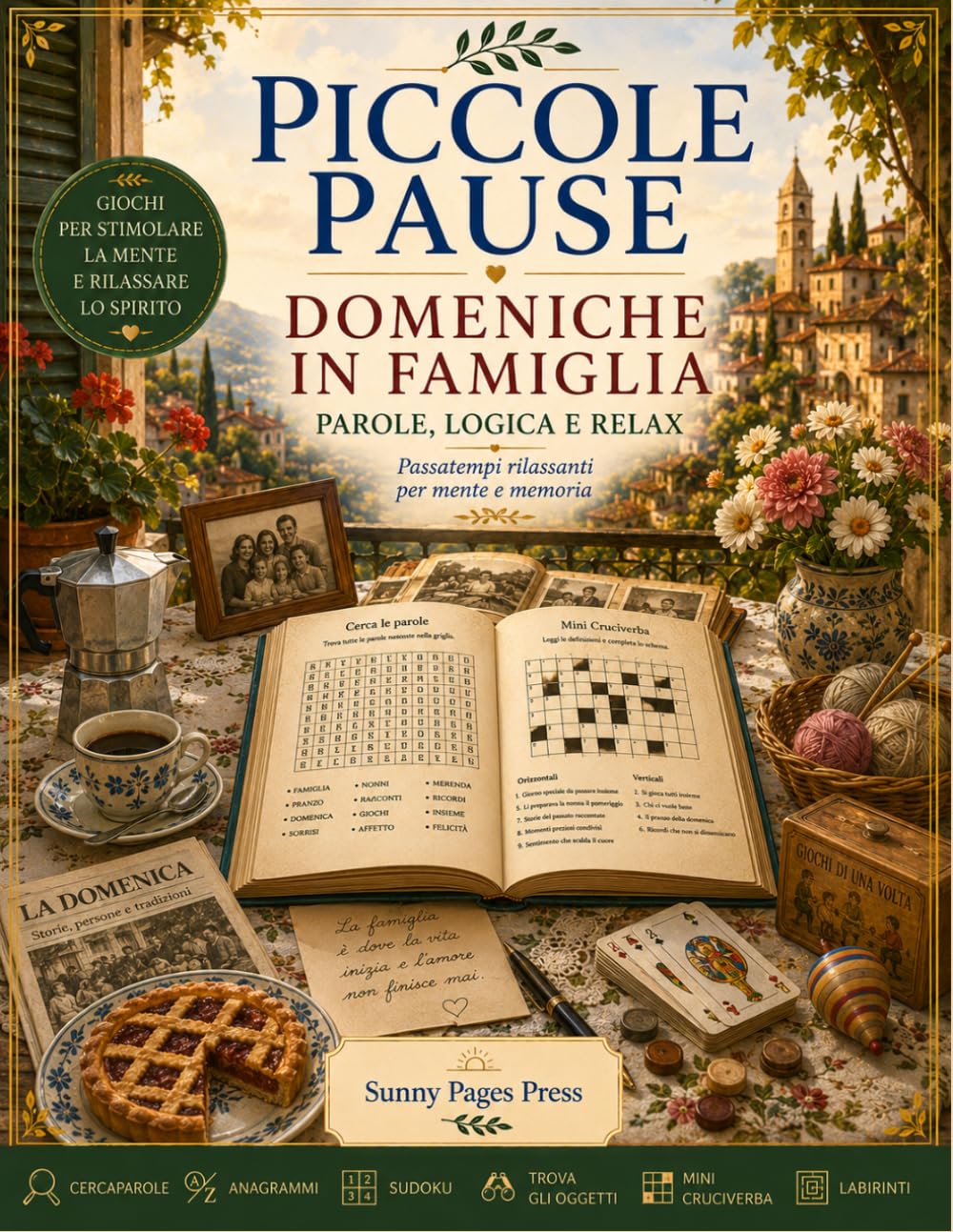 Piccole Pause: Domeniche in Famiglia: Enigmistica per Adulti e Senior con Cercaparole, Anagrammi, Sudoku, Trova gli Oggetti, Mini Cruciverba e ... (Piccole Pause – Parole, Logica e Relax)