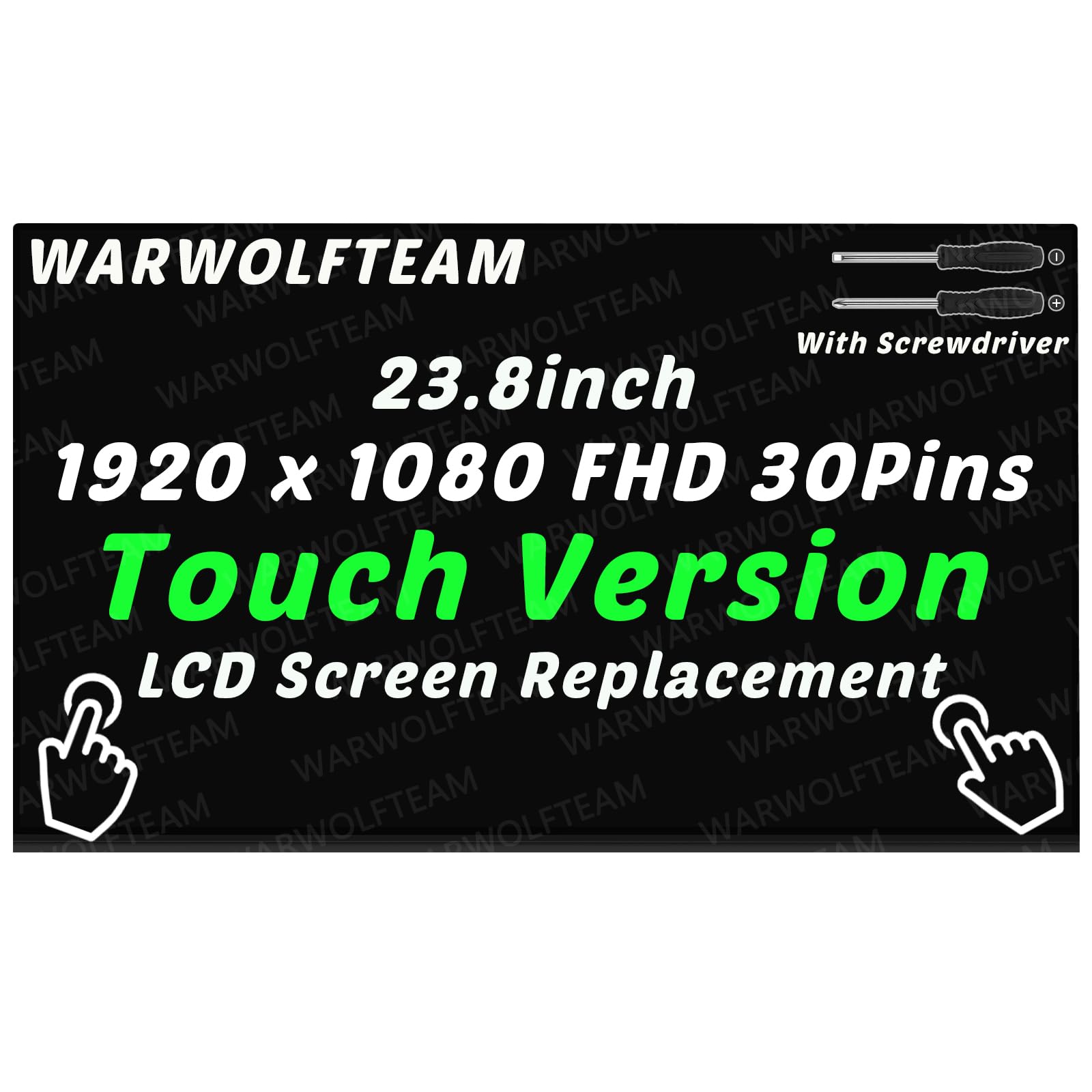 WARWOLFTEAM Compatible with LM238WF5-SSE6 LM238WF5 SS E6 LM238WF5(SS)(E6) 23.8in FHD Display 30Pins 60Hz LCD LED Touch Screen Panel(Only for Touch Version)