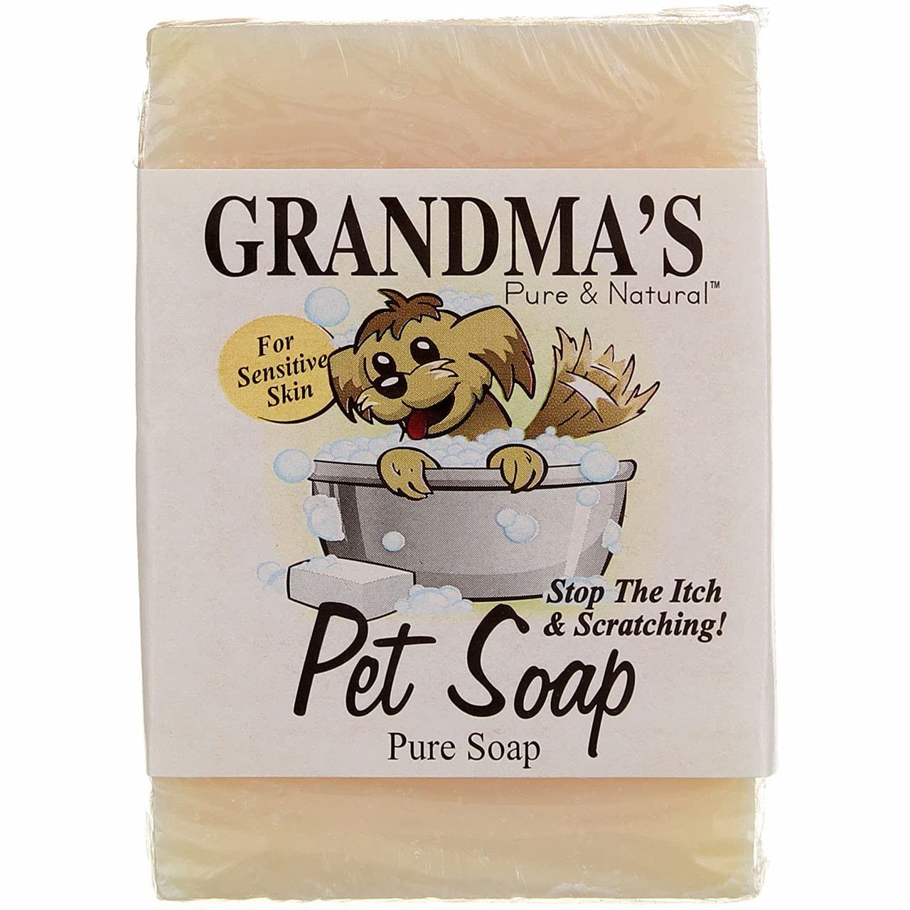 Grandma's Pet Soap Bar - 4.0 oz Odor Control Wash with No Detergens, Dyes or Fragrances - 67022
