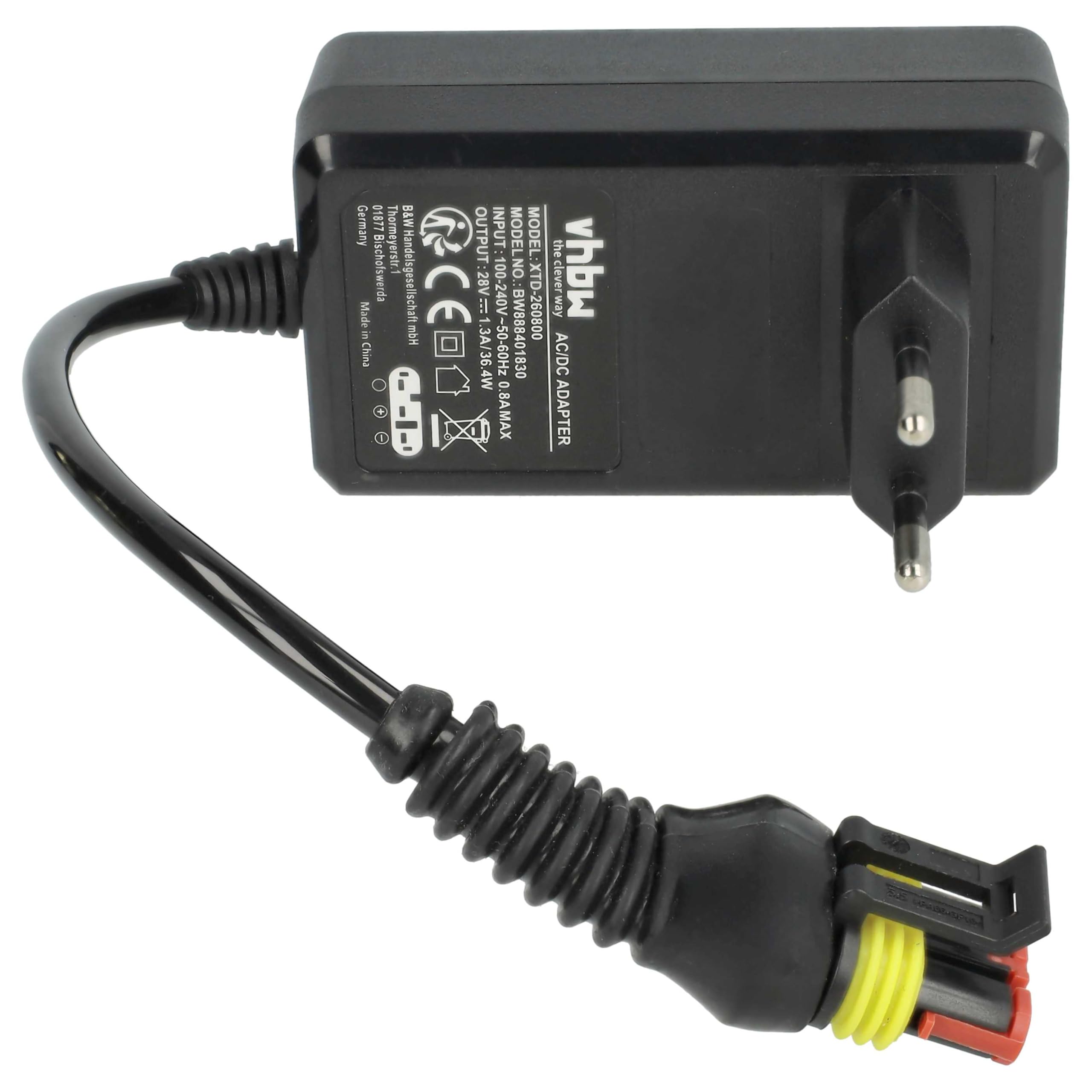 vhbw 1x alimentatore, 1x cavo a bassa tensione 3 m compatibile con McCulloch ROB S800 (2020), S600 (2016) tosaerba