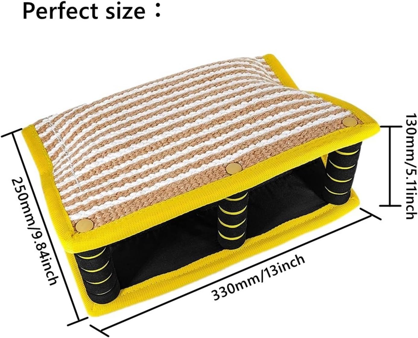 Dog Bite Pillow for Training and Play, Portable Jute Wedge Tug Toy with 3 Comfortable Handles, Durable Chew Wedge Applicable