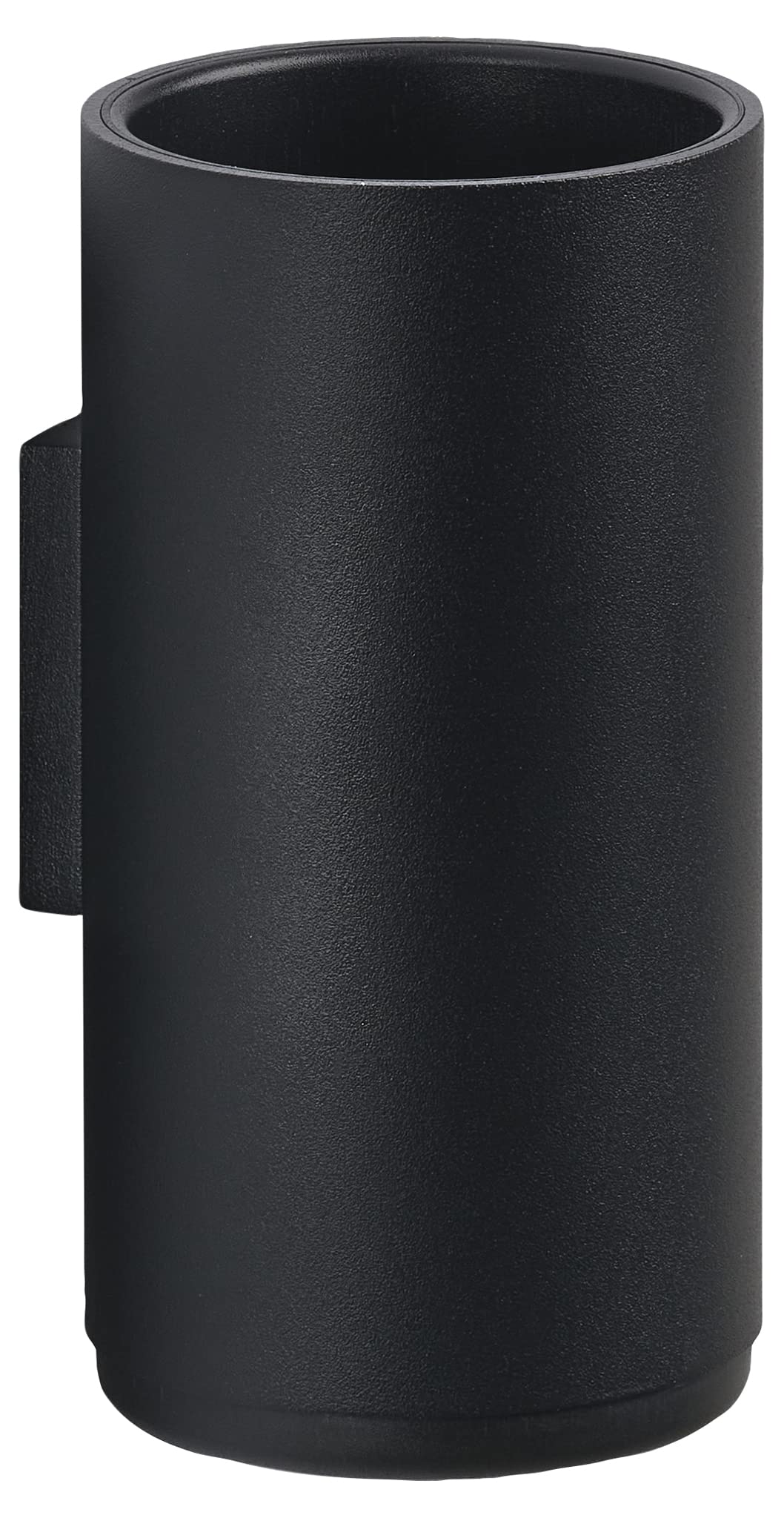 Zone Denmark Rim Duvar için diş fırçası kabı, çap 7 cm, yükseklik 13,6 cm, siyah