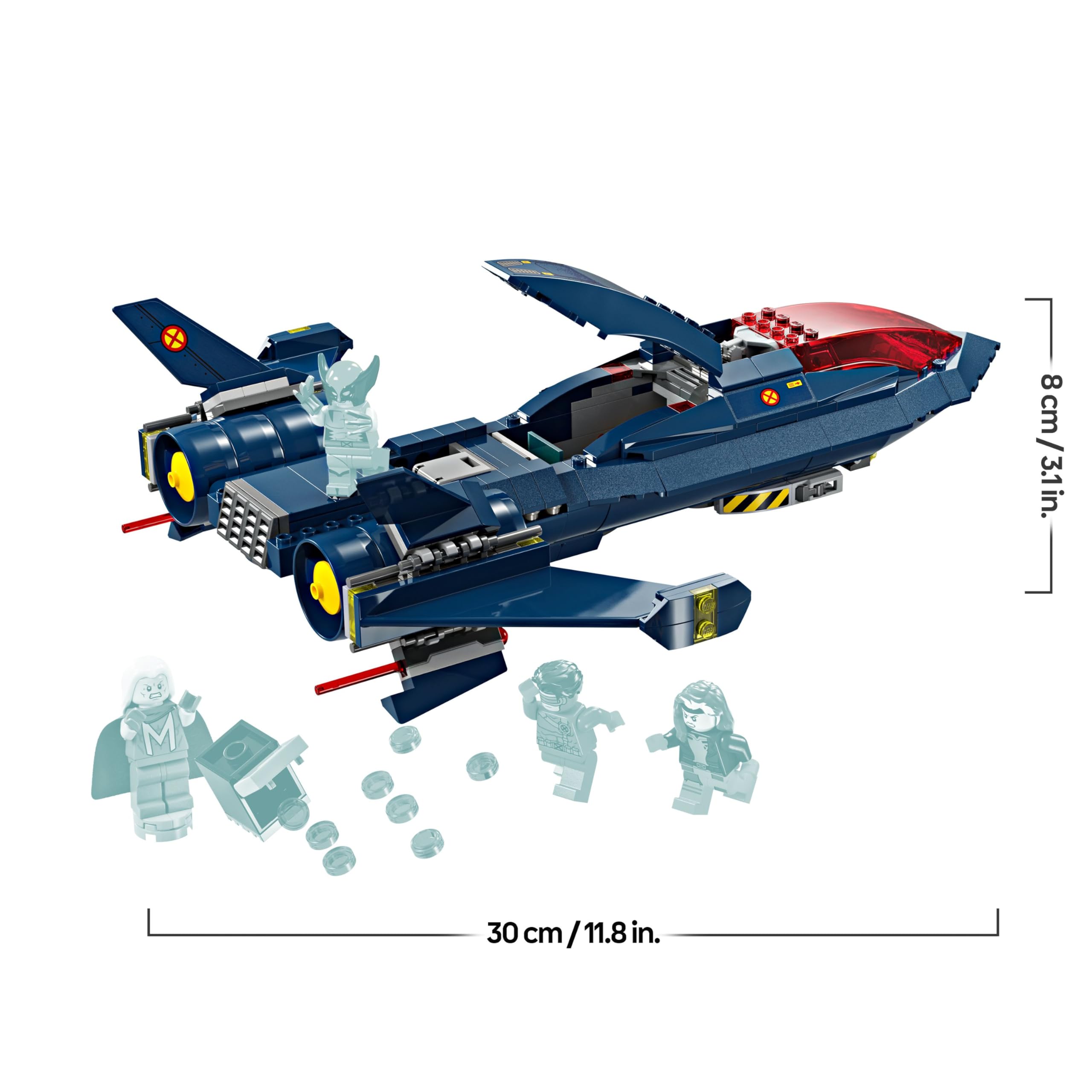 LEGO | Marvel X-Jet der X-Men - Modell Flugzeug zum Bauen mit Figuren inkl. Wolverine und Rogue -Kreatives Superhelden Spielzeug für Kinder - Geschenk für Jungs und Mädchen ab 8 Jahren - 76281