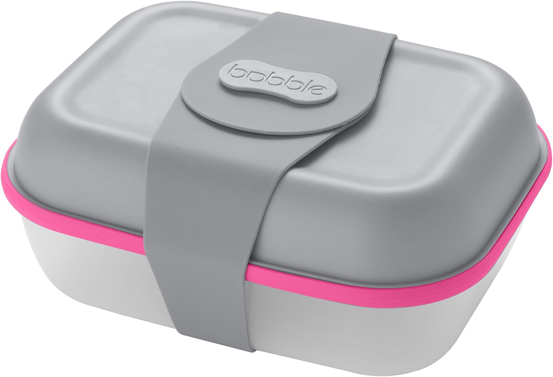 bobbleBox 1.8L (Grey/ Neon Pink) - Lunchbox with ice Pack