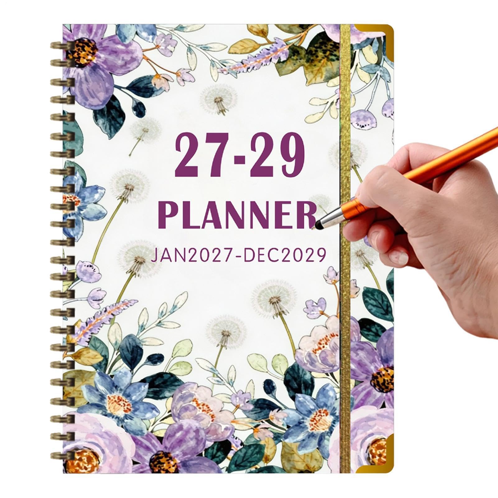 Taccuino di pianificazione giornaliera 2027-2029 Agenda Settimanale, Diario | Pianificatore Giornaliero Degli Orari, Impegni Per Viaggio, Casa, Lavoro, Studio, Scuola, Università E Sc