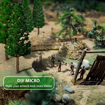 16 PCS Model Pine Trees, N Scale Buildings Scenery Tree, Mixed Size Micro Landscape Tree(1.4''-6.3''), for Crafts, Woodland Scenery, Diorama, Cake Topper