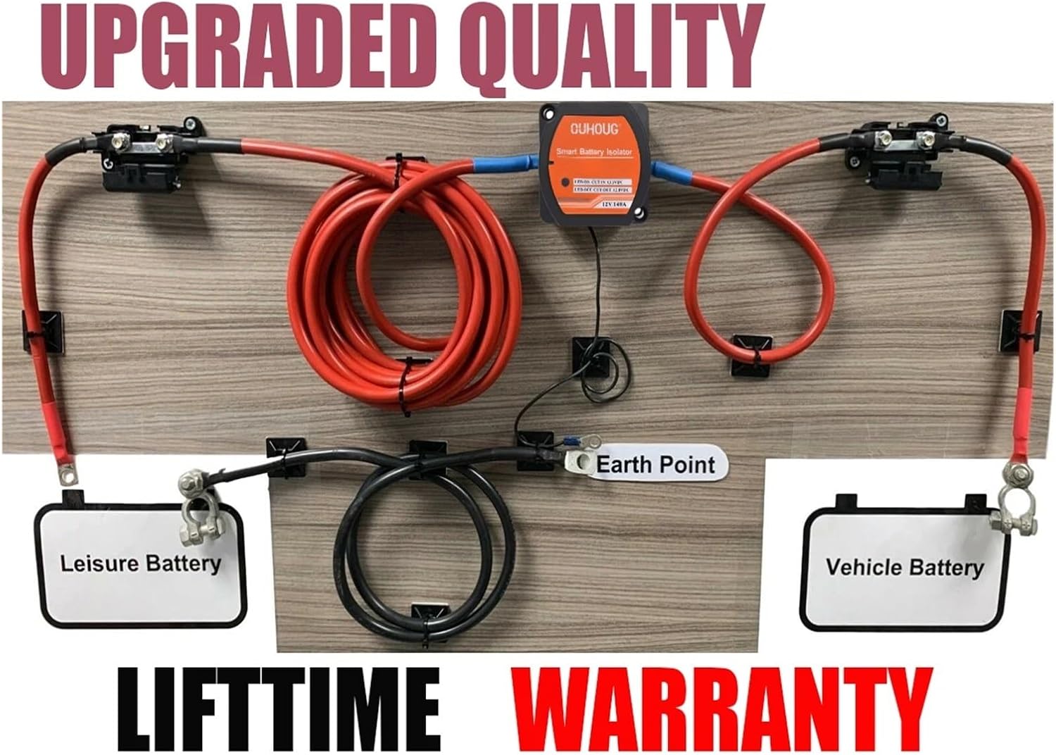 3m 5m 7m 10m Split Charge Relay Kits Ready Made Leads 12V 140A Voltage Senstive VSR Camper Van Car Accessories 1pcs
