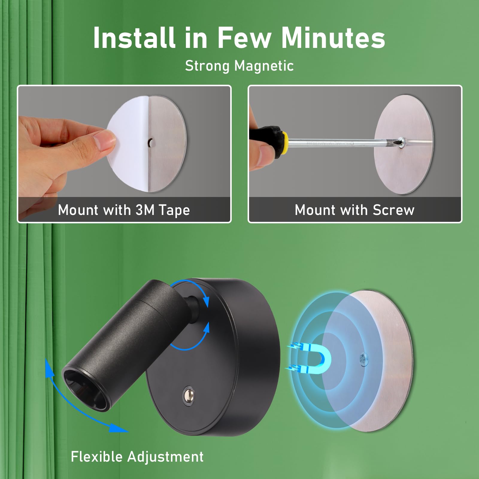 Draadloze LED Wandspots, Oplaadbare Verlichting Binnenshuis, Batterij Aangedreven Beeldlicht met Remote Timer en Dimbare Wandspots Wandlamp voor Plantenbeelden Kunstwerk, 2Pack