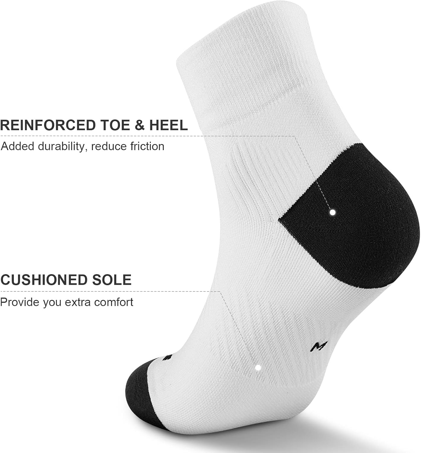 PAPLUS Ankle Compression Socks for Women 6 Pairs, Running Athletic Socks with Arch Support，Plantar Fasciitis Socks - Image 6