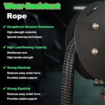 Endless Rope Trainer,Adjustable Resistance Cable Pulley Machine,Premium Nylon Rope Full-Body Workout Tool for Home or Gym
