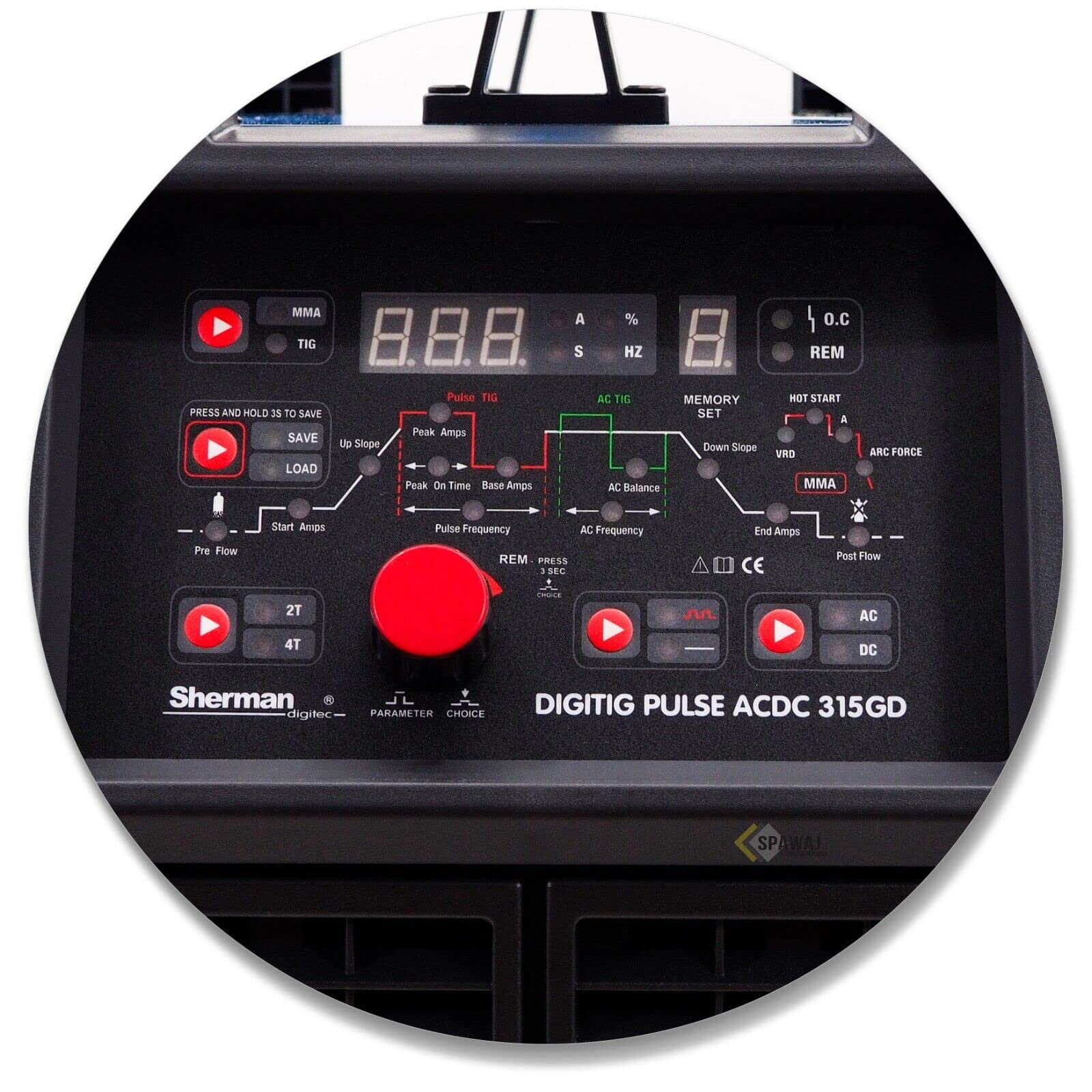 Sherman - Saldatrice DIGITIG 315GD Pulse CA/CC TIG, Pulse CA/CC, 315 Amp, in alluminio e acciaio inox, blu