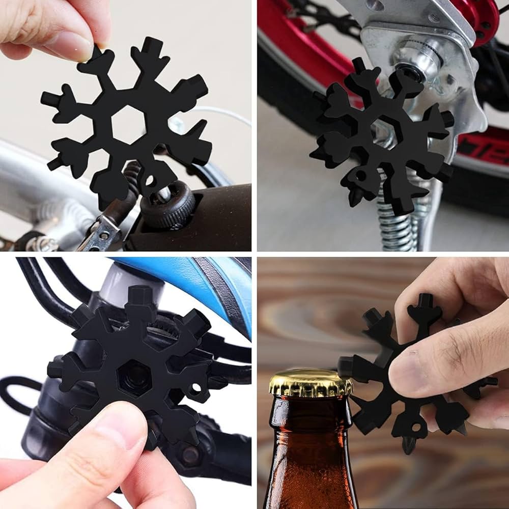 Hinshark Regalo Uomo Papà, 18-in-1 Multi-Tool Snowflake Multiuso Gadget Utili, Idee Regalo Uomo Compleanno Natale Regali Natale Originali