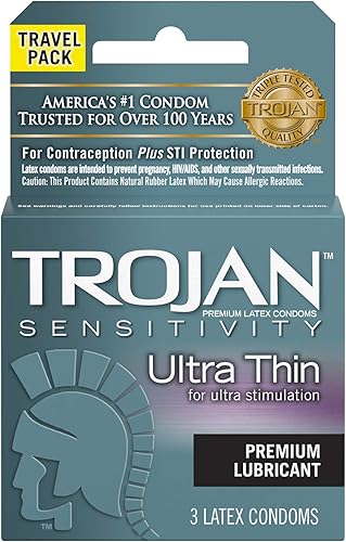 Trojan Sensibilidad Ultra Delgada lubricado Preservativos, 3Count