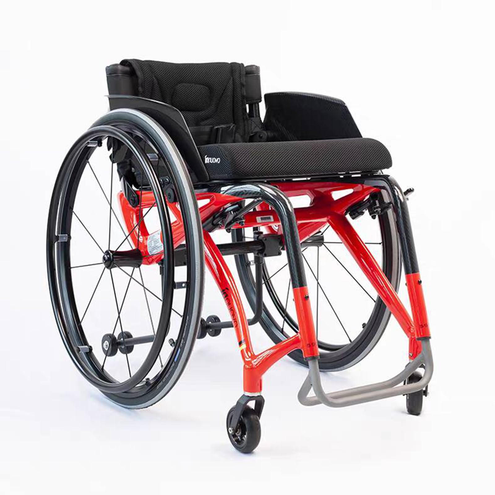 Sedia a Rotelle Sport All'Aria Aperta, Sedia a rotelle pieghevole Super-leggera da transito in alluminio,Freno a mano, sgancio rapido, sedia a rotelle manuale semovente(Seat width 42cm/16.5in,B)