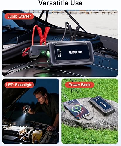 Miniatura 5 de GOOLOO Arrancador G7 3000A con cable integrado, banco de energía portátil para carga rápida de 45 W, caja de salto de litio SuperSafe de 12 V,