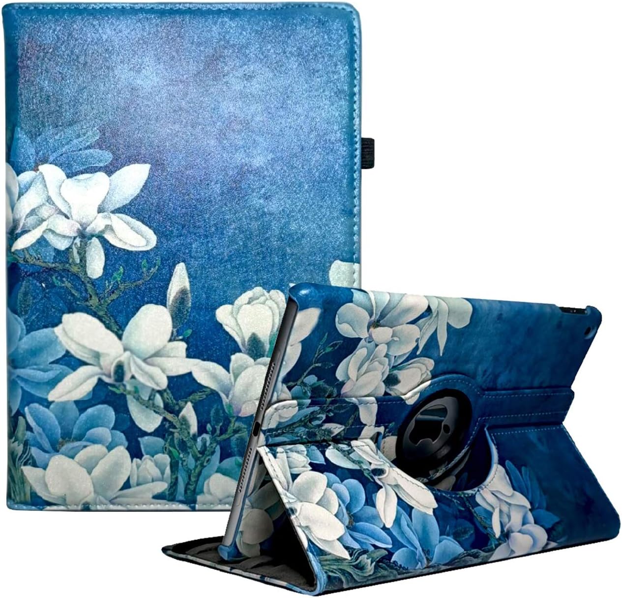 iPad 10.2" Case 9th Generation (2021) 2020 iPad 8th Generation Case / 2019 iPad 7th Generation Case, 360 Degree Rotating Stand Smart Case Protective Cover with Auto Wake Up/Sleep (Lily)