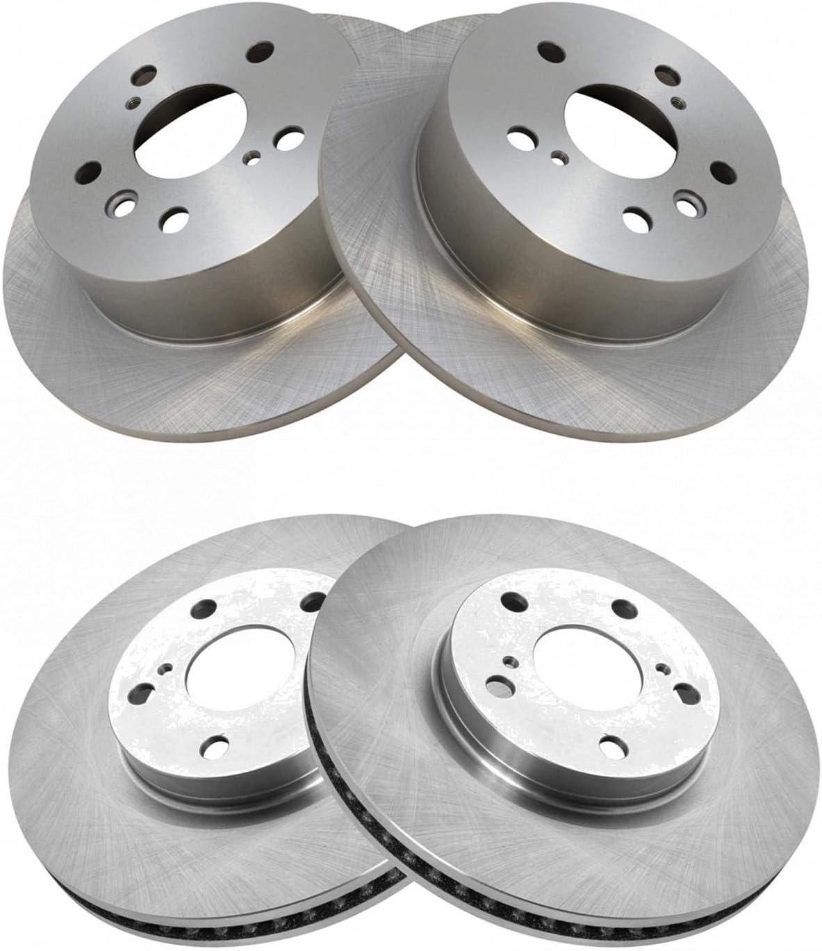 TRQ Front and Rear Brake Rotors Set Compatible with 2013-2018 Lexus ES300h ES350 Toyota Avalon 2012-2017 Camry