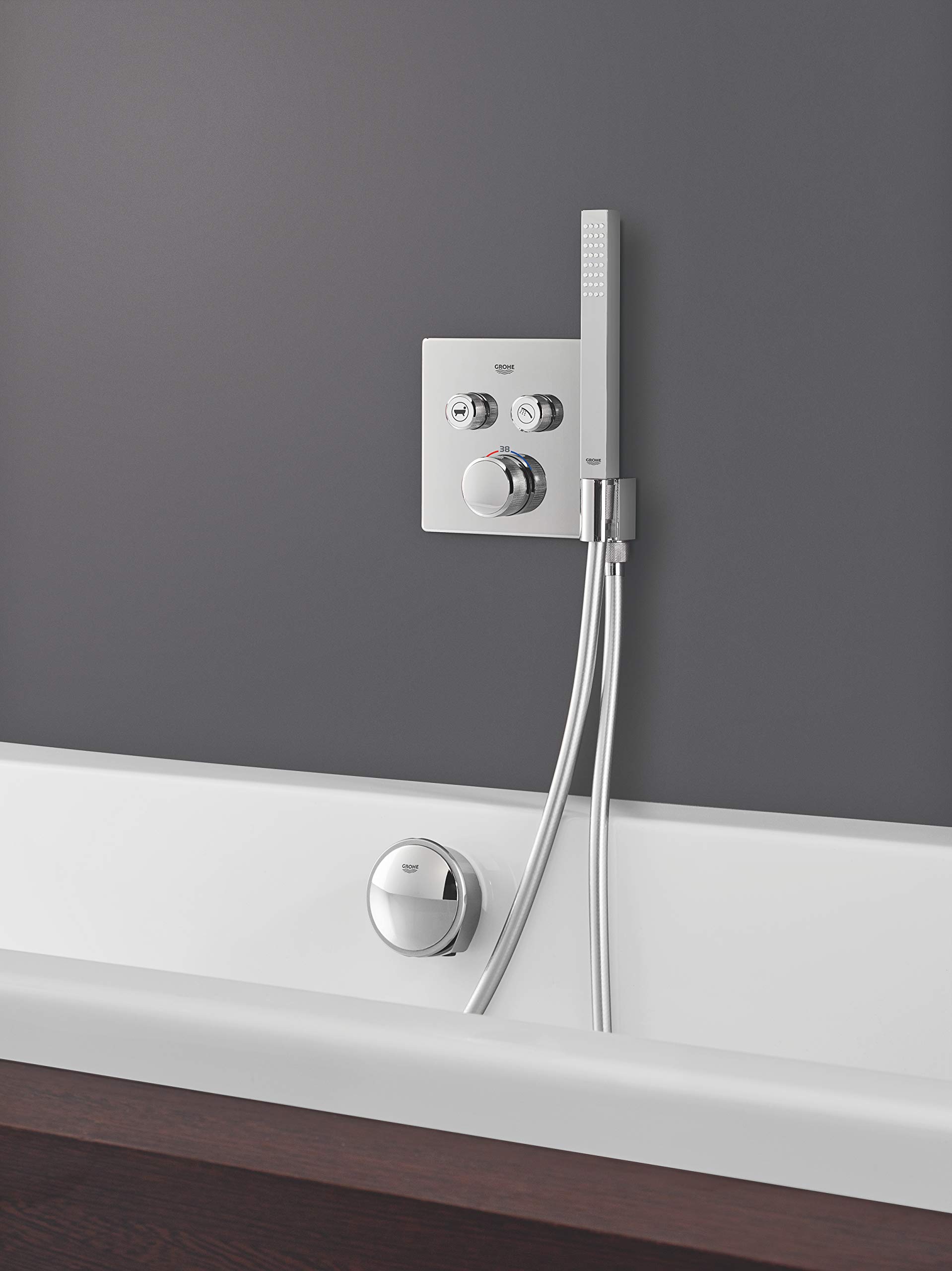 Grohe Grohtherm Smartcontrol Safety Mixer For Concealed Installation With 2 Valves And Integrated Shower Holder 29125000 Buy Online At Best Price In Uae Amazon Ae