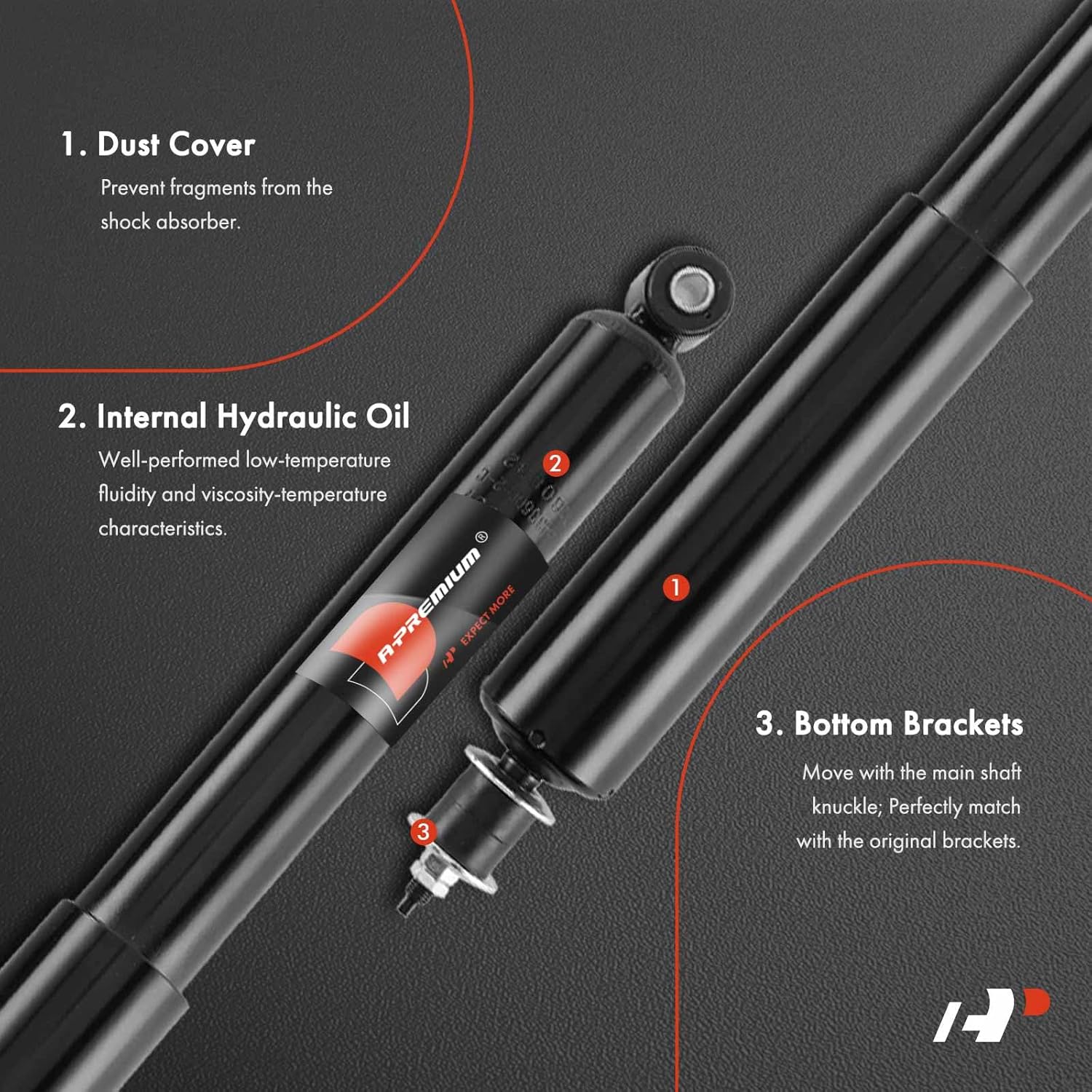 A-Premium Rear Pair (2) Shock Absorber Strut Assembly Compatible with Toyota Tundra 2000 2001 2002 2003 2004 2005 2006, 4WD, Driver and Passenger Side