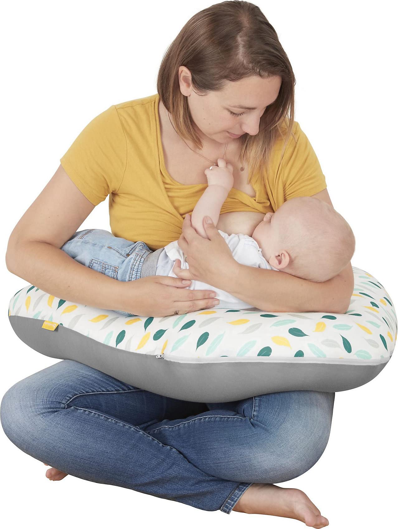 Badabulle Coussin de maternité Évolutif - 2 en 1 - Coussin d'Allaitement - Plumes