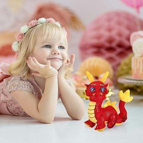 Miniatura 7 de Figura de mascota de dragón, adorno de dragón del zodiaco chino 2024 Año de la estatua para decoración del hogar, adorno de mesa