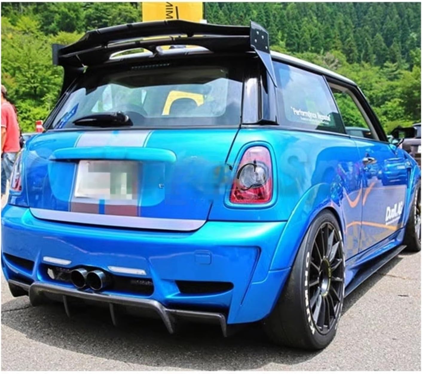 Compatible For COOPER S R56 R57 Modified DUELL AG Car Styling Carbon Fiber Rear Spoiler Roof Window Wing Racing Body Kit(Matte black)