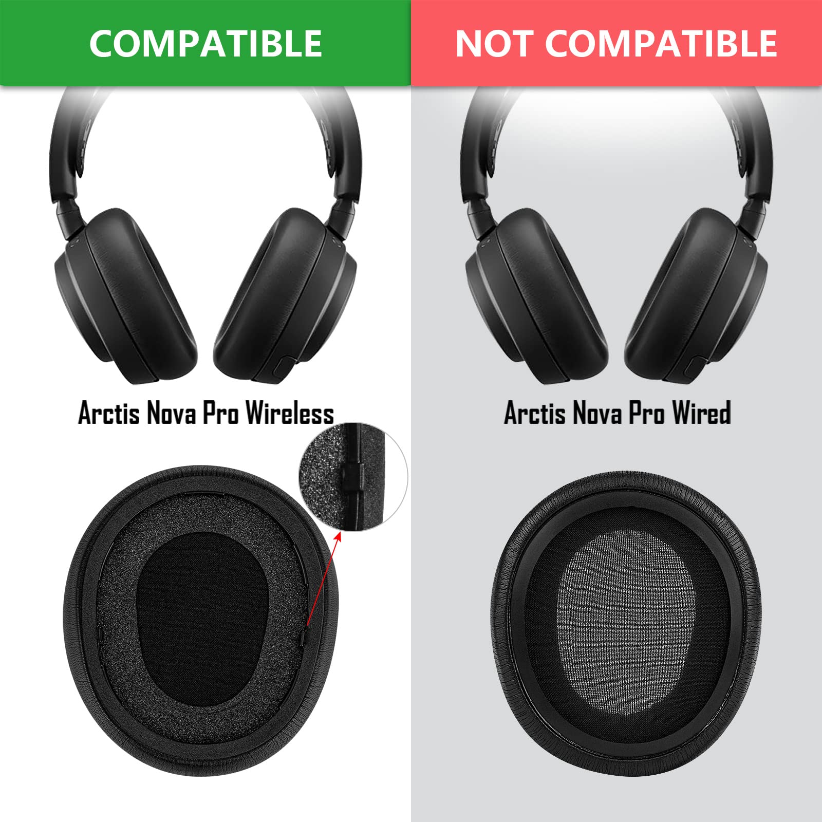 SteelSeries ArctisPro Wireless イヤーパッド2種付