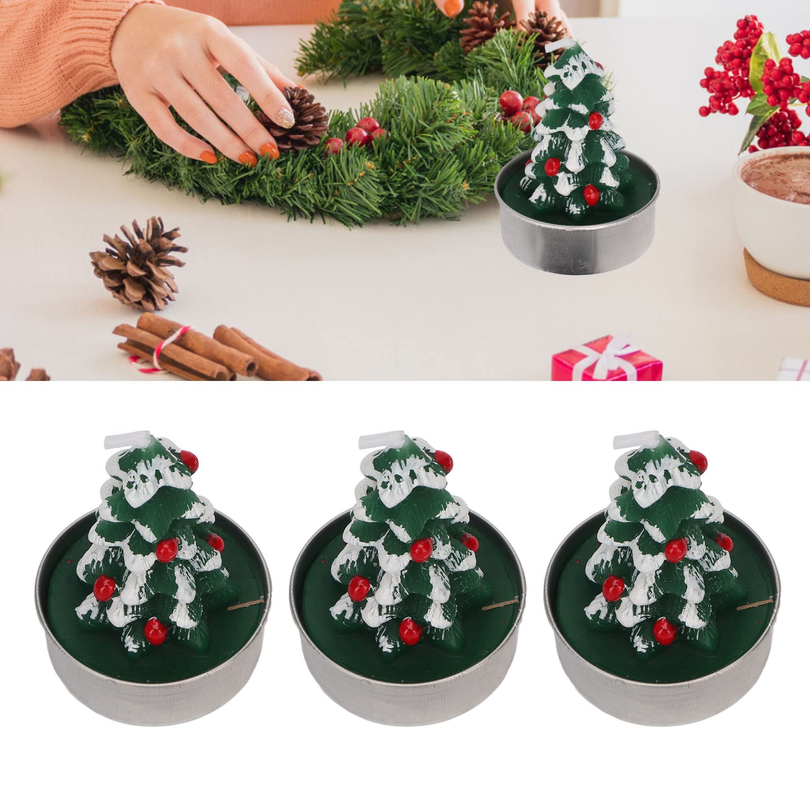 Ilauke Bougies De Noël - 12 Mini Chauffe-Plat, 6 Motifs Faits à La