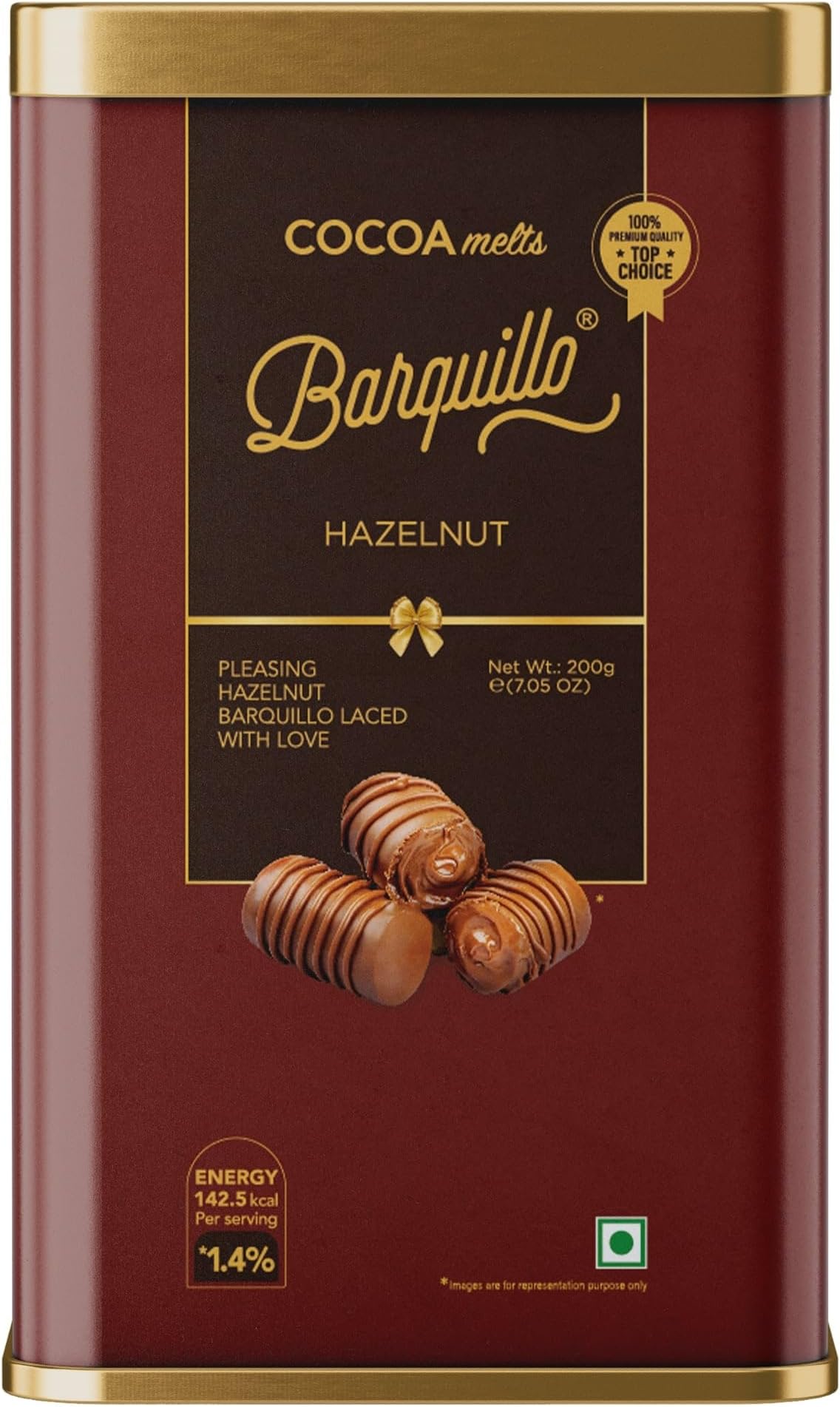 Premium Hazelnut Chocolate Tin Pack - 10 Pcs (200 gm) | Hazelnut Cream Filled Biscuit Roll imported | Dubai couverture taste | Festive Gift Pack Celebration specially for Festivals