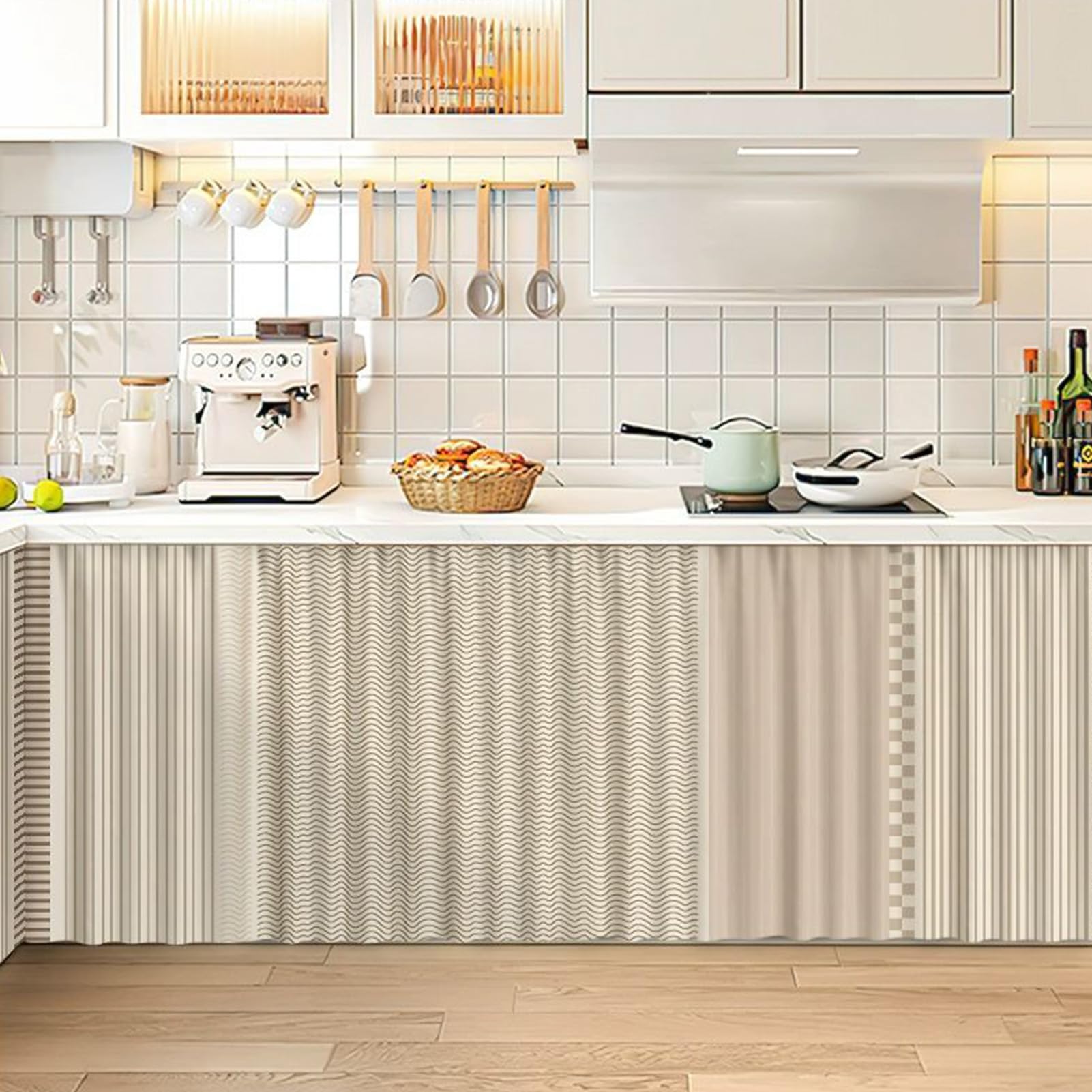 WIQUYBML 80cm x Striped Sink SkirtStylish Cabinet Drape for Bathroom & KitchenPrivacy Curtain Classroom Home UnderSink Decor