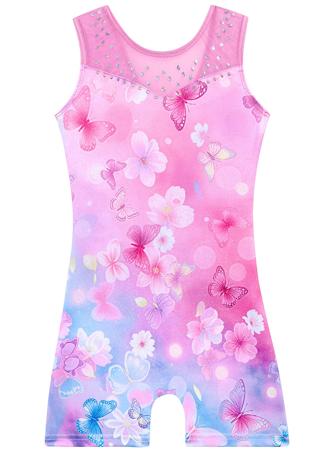 Leotards for Girls Gymnastics Toddler Dance Biketards Mermaid Unicorn Athletic Dance Wear Shiny Rainbow Blue Hotpink