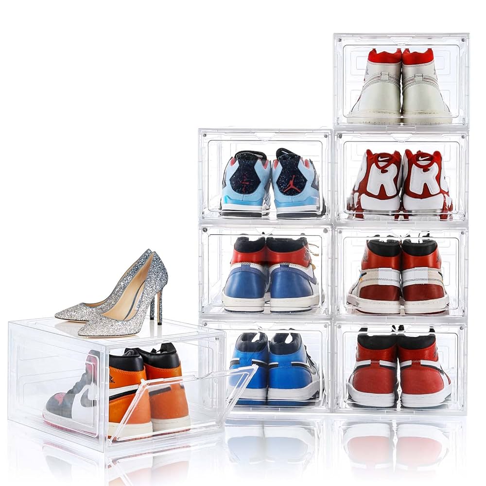 Amazon｜Amllas 8個 シューズボックス 靴収納 スニーカー