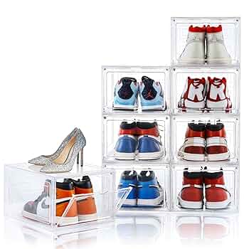 Amazon｜Amllas 8個 シューズボックス 靴収納 スニーカー