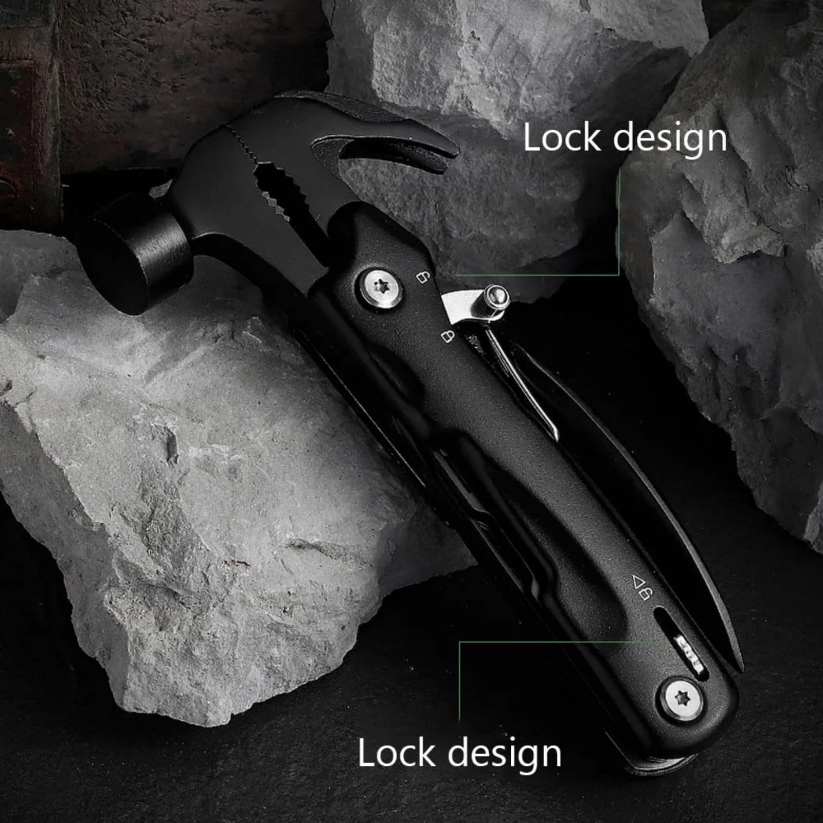 12-in-1 Multitool Aus Edelstahl – Faltbar Mit Hammer, Zange, Messer, Säge, Schraubendreher, Für Outdoor & Camping