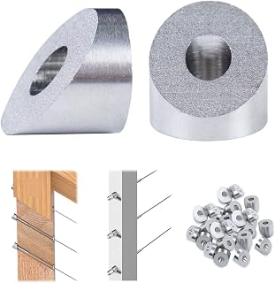 Muzata 20Pack Stainless Steel Angle Beveled Washer 30 35 40 Degrees ID 1/4” for Cable Railing Kit Deck Stair Railing Wood Metal Aluminum Posts T316 Marine Grade CR71